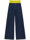 Msgm Blue Cotton Denim Pants In Blue