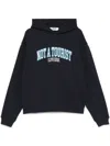 Msgm Cotton Hoodie With Print In Black