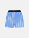 Msgm Blue Cotton Shorts In Blue