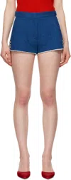 Msgm Cotton Blend Mini Shorts In 88 Blue Denim