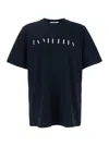 Msgm Blue Crewneck T-shirt With Print On The Front In Cotton Man In Blue