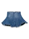 Msgm Flared High Waist Short Denim Skirt