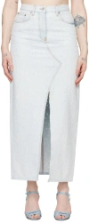 Msgm Cotton Skirt With Back Pockets And Front Slit In 82 Light Blue