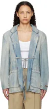 Msgm Blue Faded Denim Jacket In 85 Light Blue