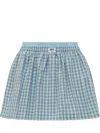 Msgm Blue Gingham Shorts In Blue