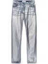 Msgm Straight-leg Trousers With Finish In Blue
