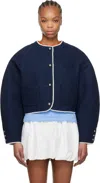 Msgm Blue Patch Pocket Denim Jacket In 88 Blue Denim