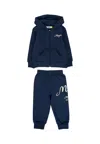 Msgm Blue Set For Baby Boy With White Logo In Blue