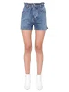 Msgm Blue Textured Shorts In Blue