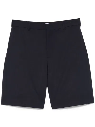 MSGM MSGM BLUE VIRGIN WOOL SHORTS
