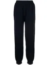 Msgm Logo-embroidered Knitted Trousers In Blue