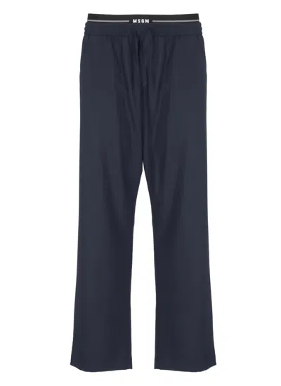 MSGM MSGM BLUE WOOL PANTS