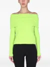 Msgm Embossed Fabric Fitted Top In Green