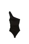 Msgm Ruched Bodysuit In Black