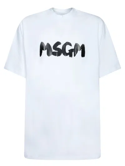 Msgm Bold Graphic Print White T-shirt