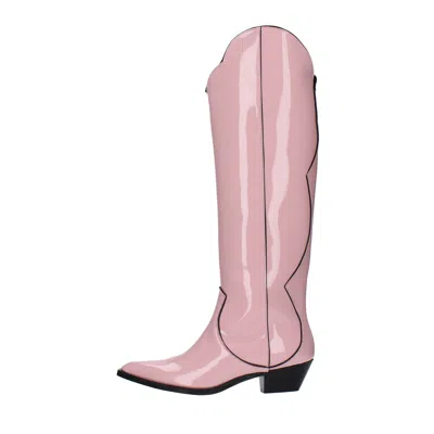 Msgm Boots Pink In Rosa Chiari E Naturali