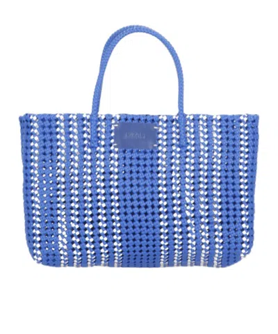 Msgm Borsa Tote Intrecciata In Blue