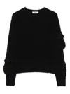 Msgm Bouclé Sweater In Black