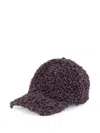 Msgm Bouclé-effect Baseball Cap In Burgundy