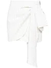 Msgm White Wool Skirt In White