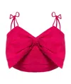 Msgm Bow-detailed Cropped Top