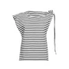 MSGM BOW-DETAILED STRIPED SLEEVELESS TOP