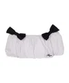 Msgm Bow-detailing Cropped Top In White