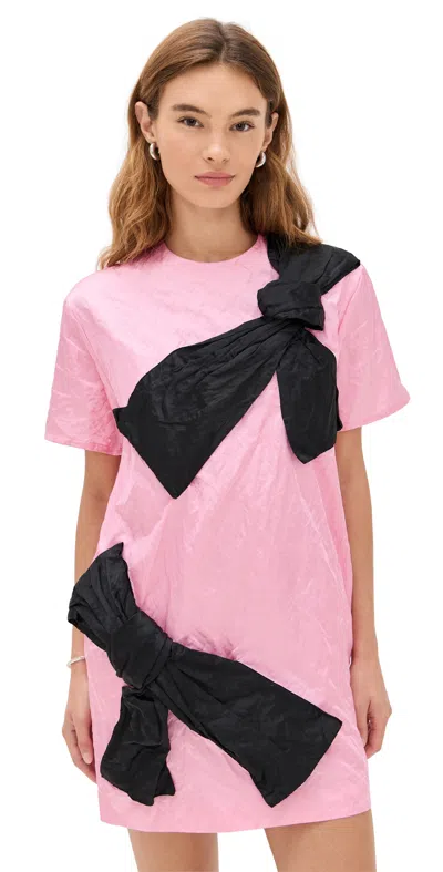 Msgm Bow Dress Candyfloss In Pink
