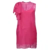 Msgm Bow-embellished Mini Dress In Pink Silk-organza In Pink