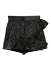 Msgm Bow-embellished Shorts In Black