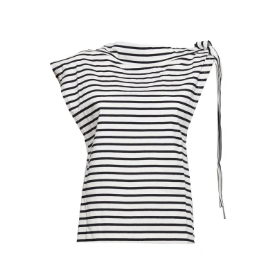 Msgm Bow-detailed Striped Sleeveless Top In Multi