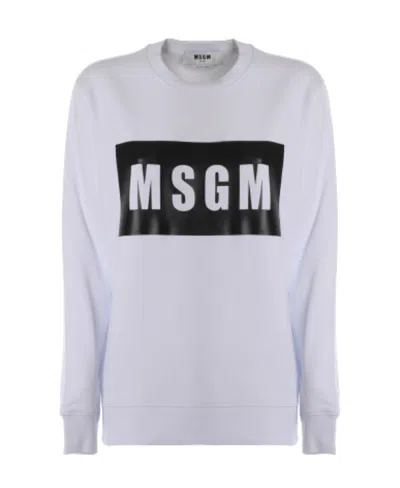 Msgm Box Logo Crew Neck Sweatshirt