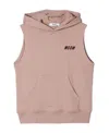 Msgm Box Logo-print Sleeveless Hoodie In Nude