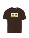 Msgm Box-logo T-shirt In Gray