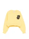 Msgm Boxy Flower Sweatshirt In Yellow