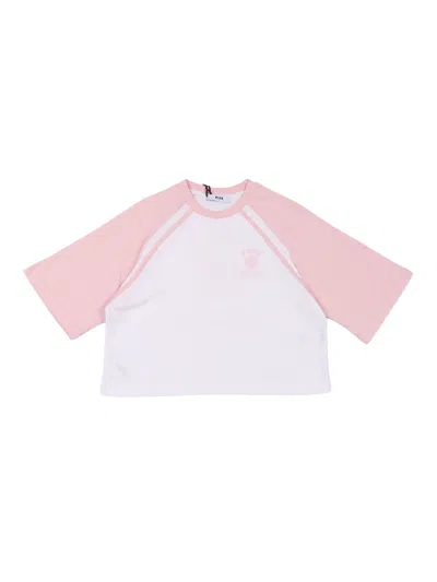 Msgm Boxy Jersey T Shirt Girl In White