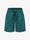 Msgm Spotted Printed Shorts In Green