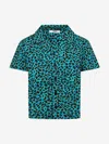 Msgm Boys Animal Print Shirt In Green