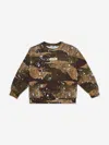Msgm Boys Camo Logo Sweatshirt In Black