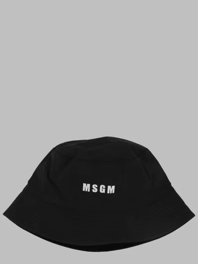 Msgm Boys' Cotton Cloche Hat In Black