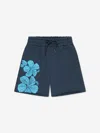 Msgm Floral-print Drawstring Shorts In Blue