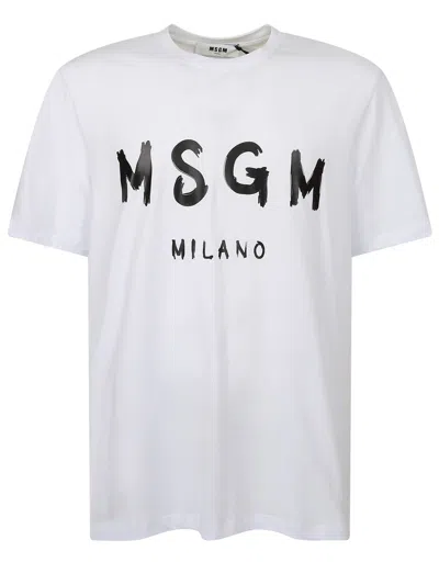 Msgm Branded T-shirt In White