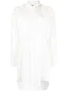 Msgm Broderie-anglaise Cutout Shirt-dress In Weiss