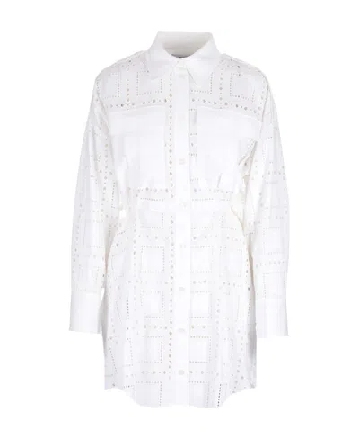 MSGM MSGM CUT-OUT DETAILED BUTTON-UP SHIRT DRESS