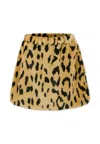 Msgm Brown Skirt For Girl With Spotted Print In Neutral