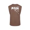 Msgm Brown Tank Top For Boy With Logo In Brown