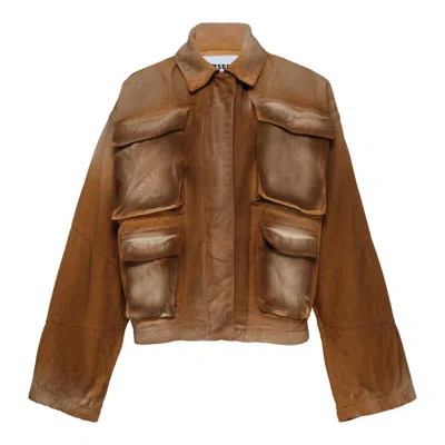 Msgm Brown Utility Pocket Detail Jacket