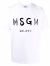 Msgm Logo Print Cotton  T-shirt In White
