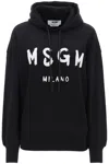 Msgm Logo-print Drawstring Hoodie In Black