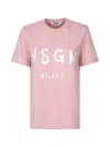 Msgm Jersey T-shirt With Brushstroke Printed Logo In Multicolor